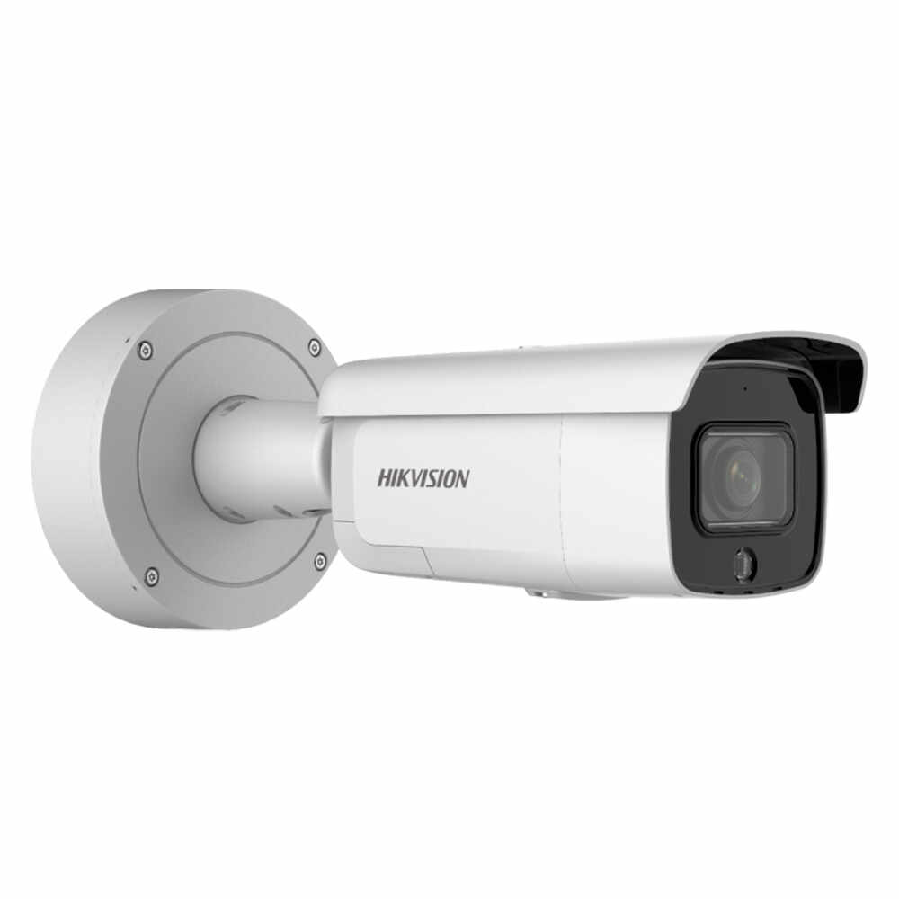 Camera supraveghere IP exterior Hikvision AcuSense DarkFighter DS-2CD2646G2-IZSU/SL, 4 MP, IR 60 m, 2.8 - 12 mm, motorizat, microfon, stroboscop, slot card