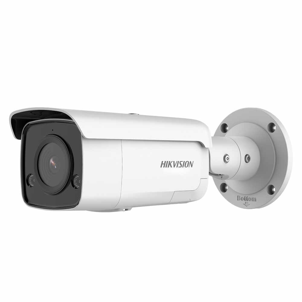Camera supraveghere IP exterior Hikvision AcuSense DarkFighter DS-2CD2T26G2-ISU/SL, 2 MP, IR 60 m, 2.8 mm, microfon, stroboscop, slot card 