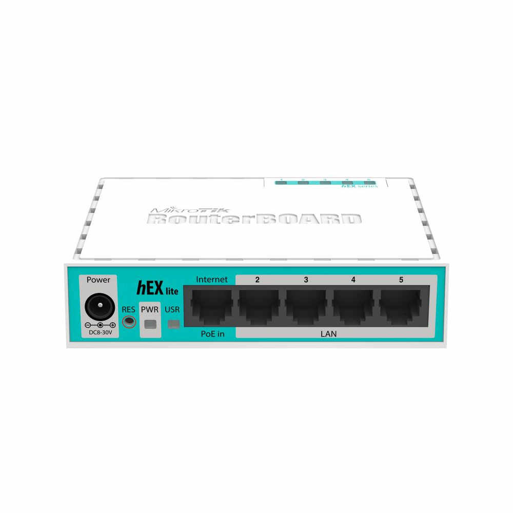 Router MikroTik hEX lite RB750R2, 5 porturi, 10/100Mbps, PoE pasiv