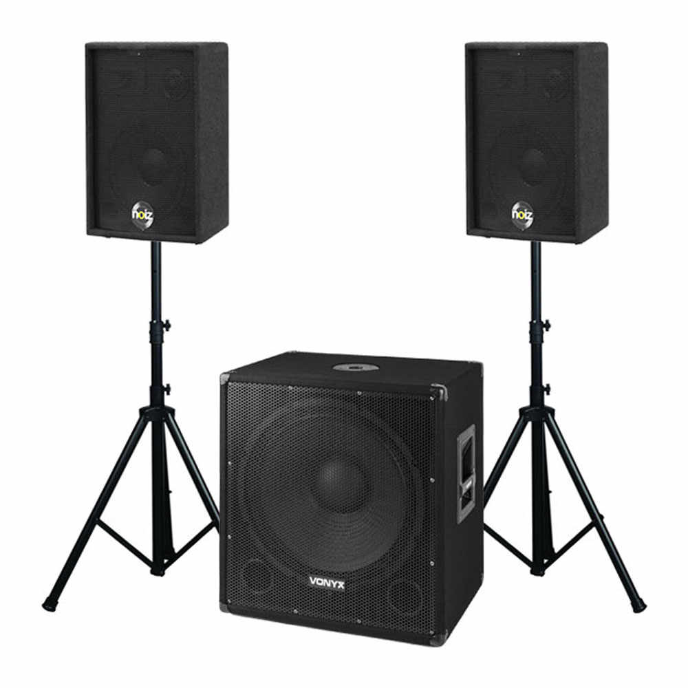 Sistem sonorizare portabil Noiz DJ Set 4 N02299, 1000 W, subwoofer 18 inch, boxe 10 inch, bluetooth, stative