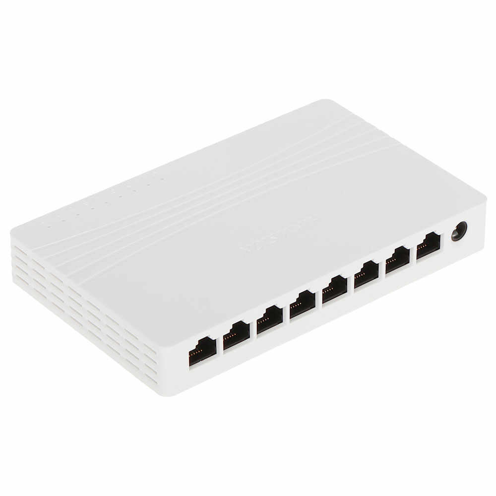 Switch cu 8 porturi Hikvision DS-3E0508D-E, 16 Gbps, 11.904 Mbps, 4000 MAC