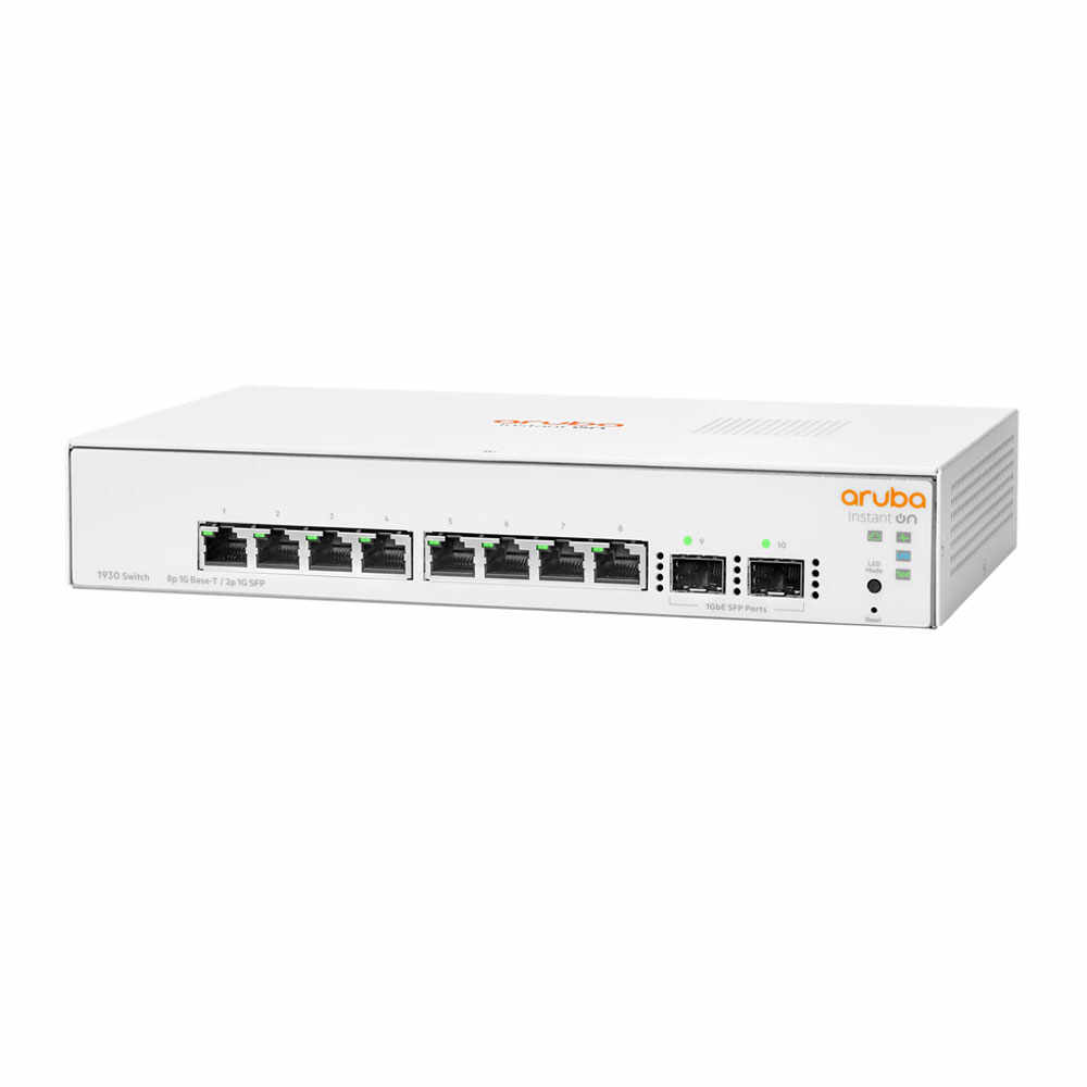 Switch cu 8 porturi Aruba JL680A, 20 Gbps, 14.88 Mpps, 2 porturi SFP, 1U, cu management