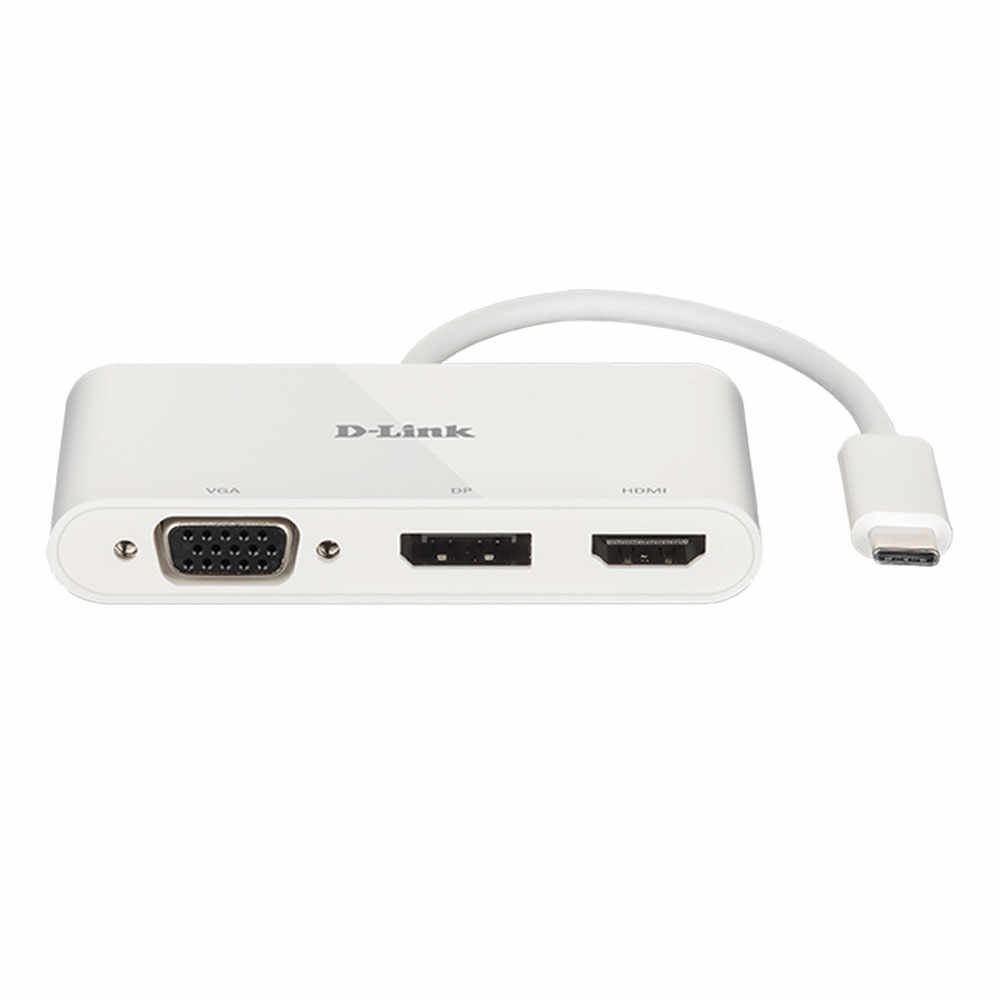 Adaptor D-Link DUB-V310, 3 in 1 USB-C, HDMI, VGA, DisplayPort, plug and play