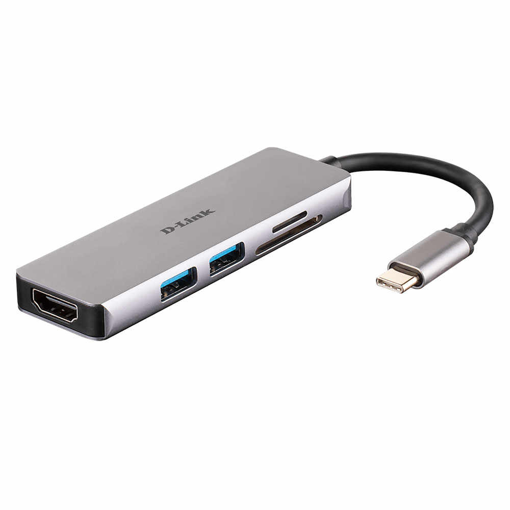Hub D-Link DUB-M530, 5 in 1 USB-C, HDMI, USB 3.0, slot card, plug and play