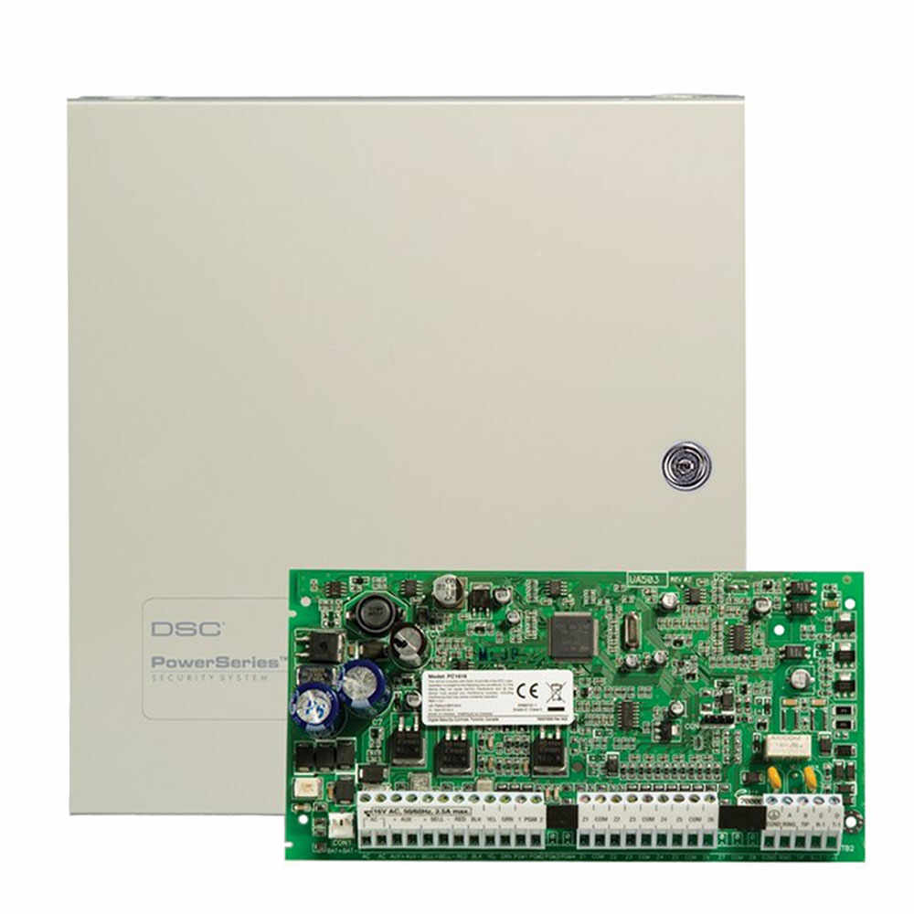 Centrala alarma antiefractie DSC Power PC 1616 NK cu cutie metalica, 2 partitii, 6-32 zone, 48 utilizatori