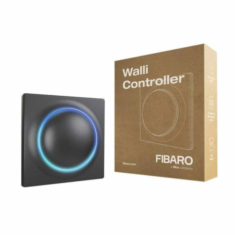 Modul de control smart multifunctional Fibaro Walli Controller FGWCEU-201-1-8, 2 butoane, Z-Wave Plus, 868/869 MHz, RF 50 m, contor putere/consum, gri