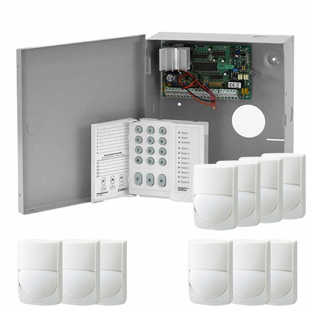 Sistem alarma antiefractie cu tastatura si detectori DSC Power PC585+10XRXC-ST, cutie metalica, 1 partitie, 4-32 zone, 38 utilizatori