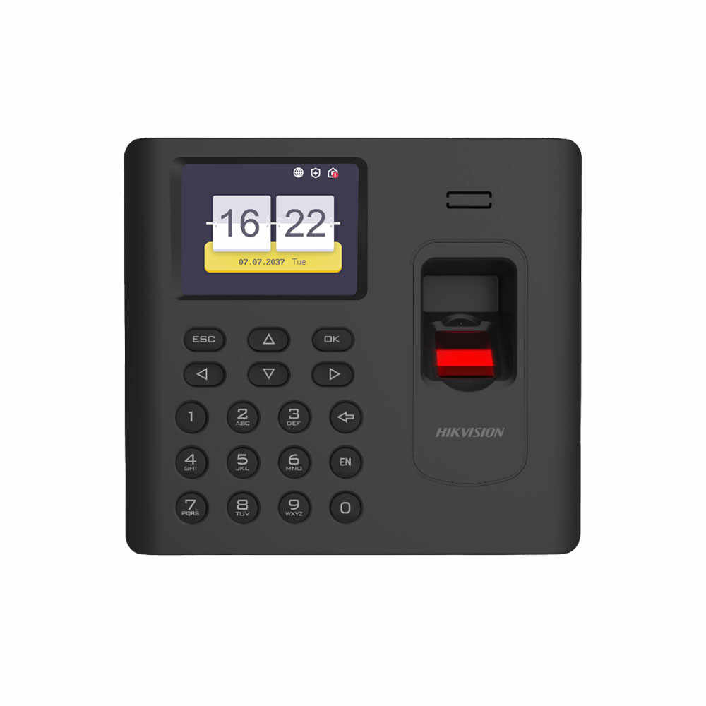 Cititor biometric de interior IP WiFi Hikvision DS-K1A802AF-B, 2.4 inch, 3.000 amprente, 100.000 evenimente