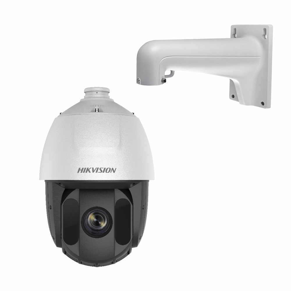 Camera supraveghere IP PTZ Speed Dome Hikvision Acusense Ultra Low Light DS-2DE5225IW-AE(S5), 2 MP, IR 150 m, 4.8-120 mm, motorizat, 25x, slot card, PoE + suport