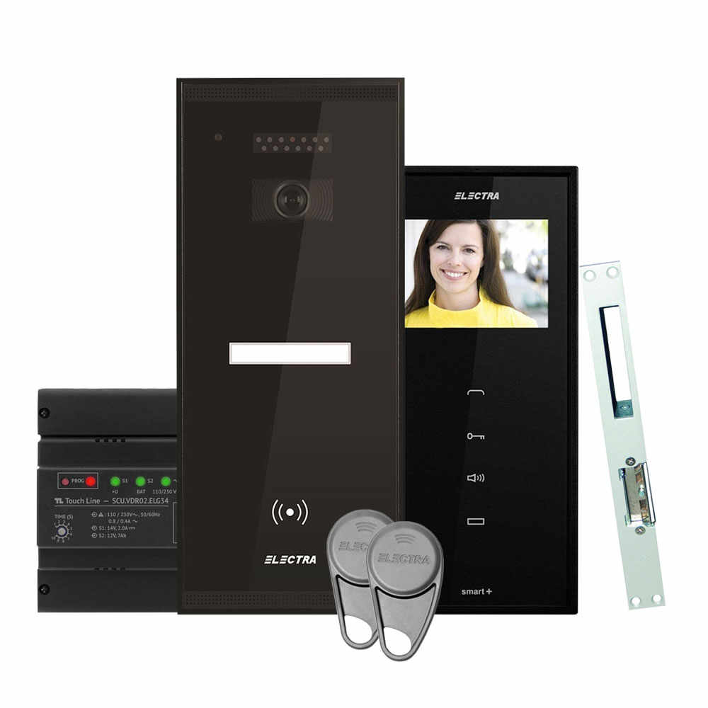 Kit videointerfon Electra Smart VID-ELEC-05, RFID, 1 familie, 3.5 inch, aparent