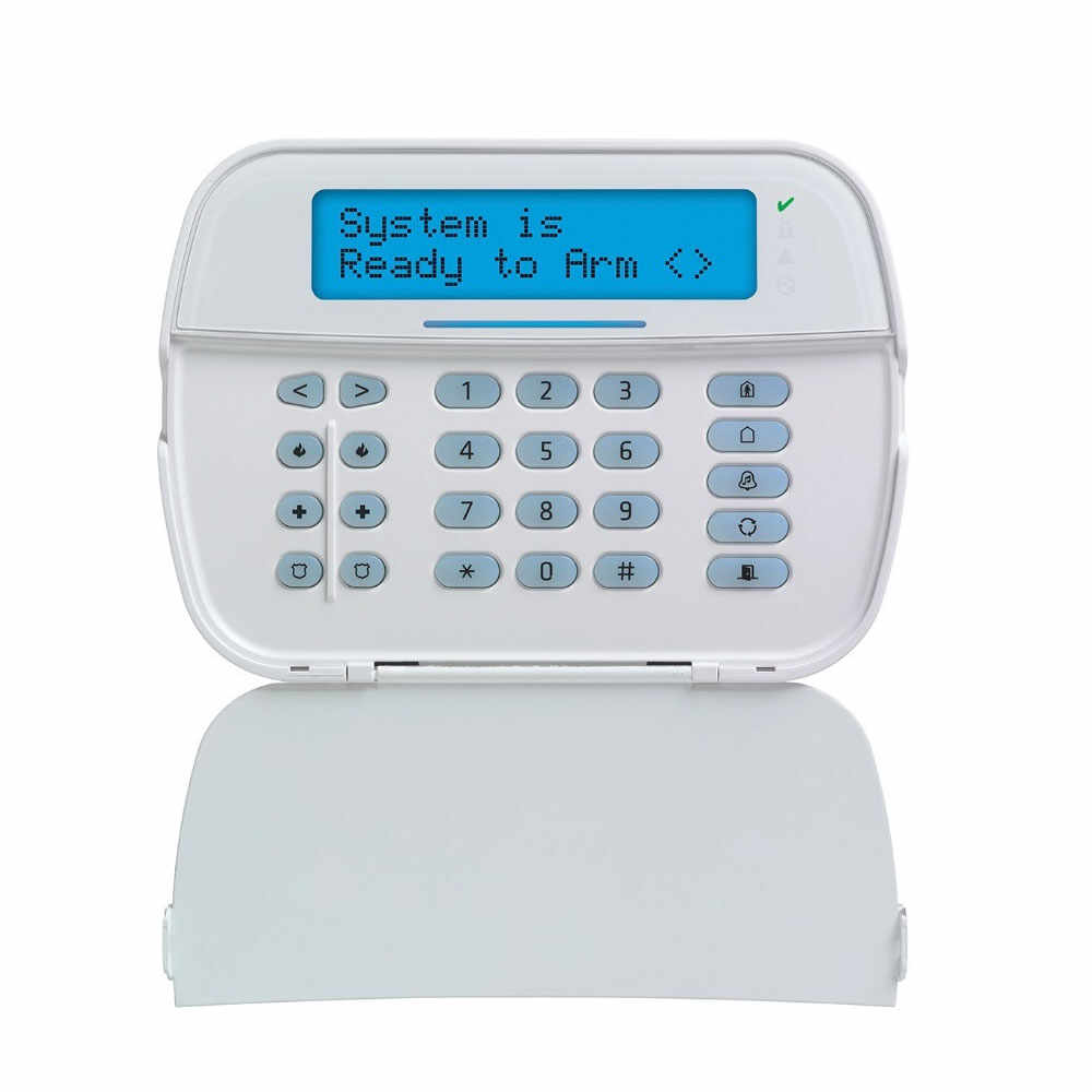 Tastatura LCD cu modul wireless DSC PRO-HS2LCDRF, 128 zone, 5 taste programabile, 1 terminal programabil