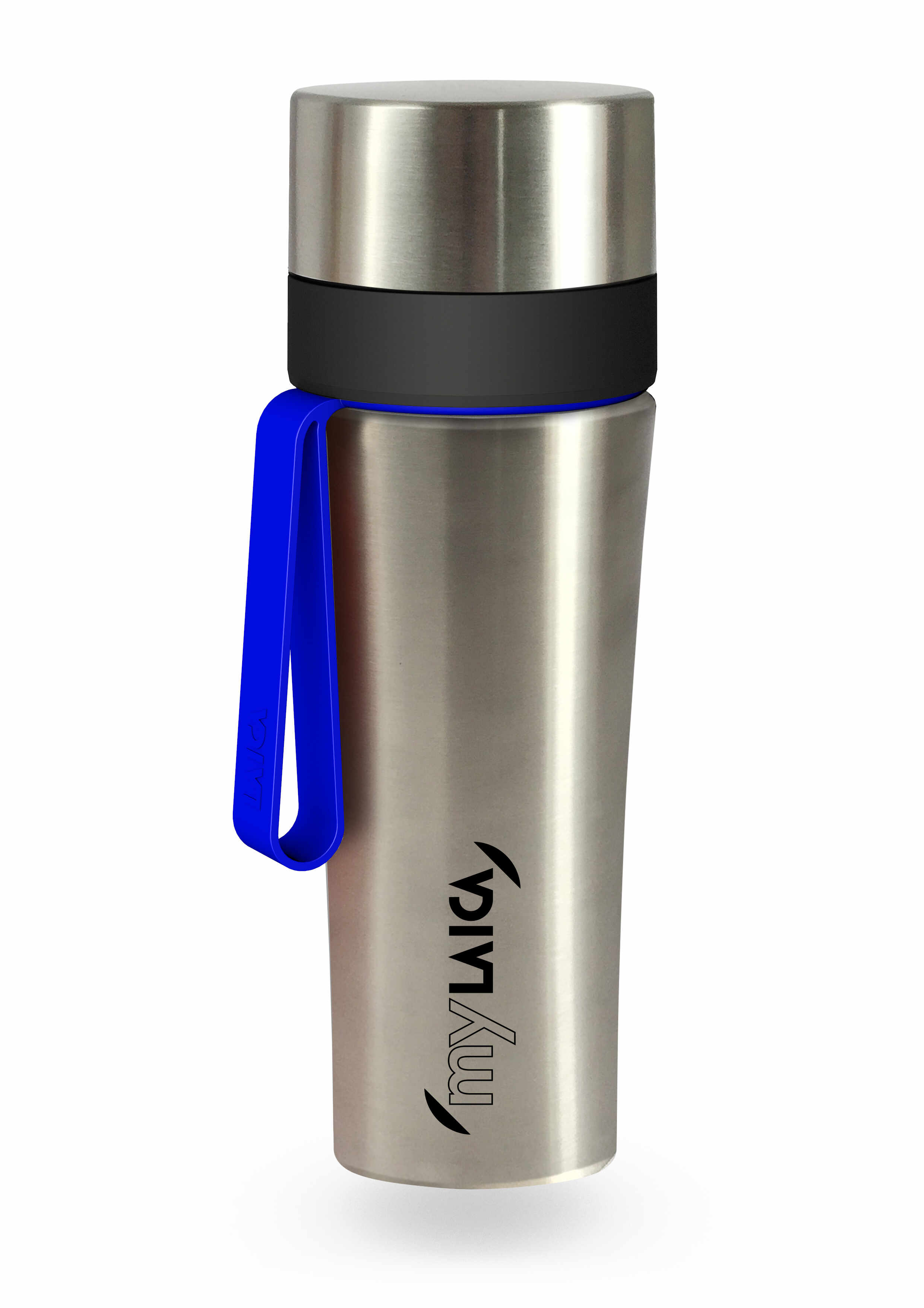 NOU: Sticlă filtrantă Sport myLaica, Inox, 0,55 litri, portabilă