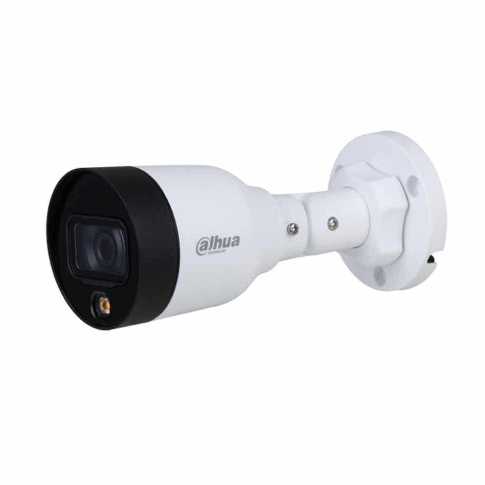 Camera supraveghere exterior IP Dahua Full Color IPC-HFW1239S1P-LED-0280B-S5, 2 MP, lumina alba 15 m, 2.8 mm, PoE