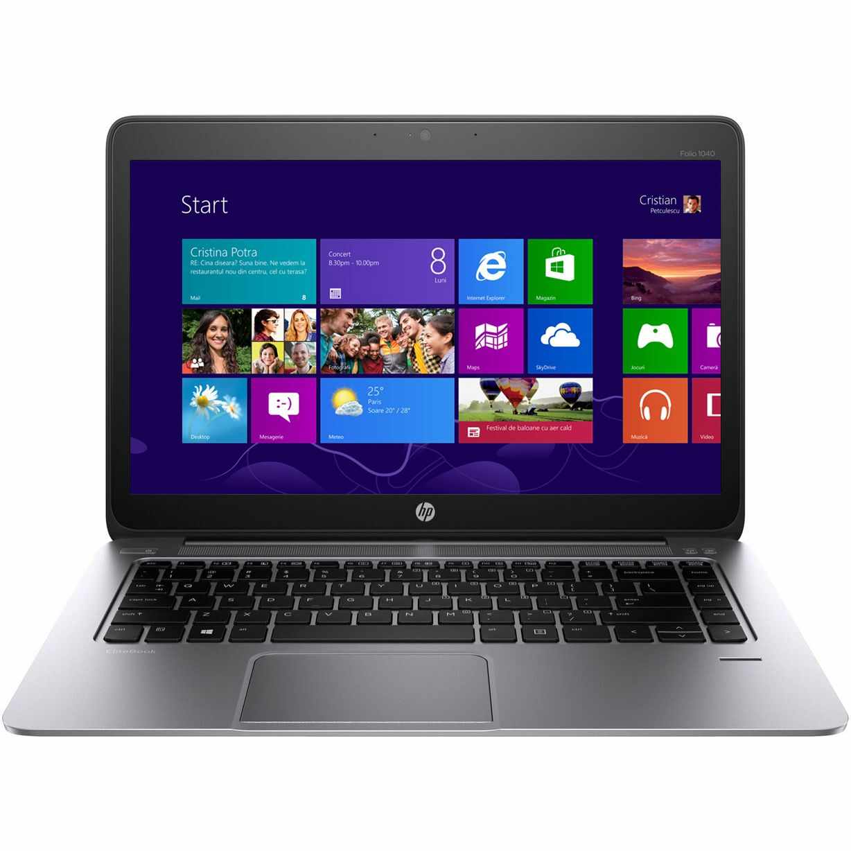 Laptop HP EliteBook Folio 1040 G2, Intel Core i5-5200U 2.20GHz, 4GB DDR3, 120GB SSD M.2, Webcam, 14 Inch HD+