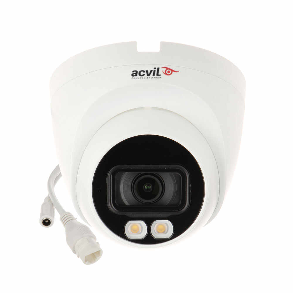 Camera supraveghere IP Dome Acvil Full Color ACV-IPDFC30-4M 2.0, 4 MP, lumina alba 30 m, 2.8 mm, slot card, microfon, PoE