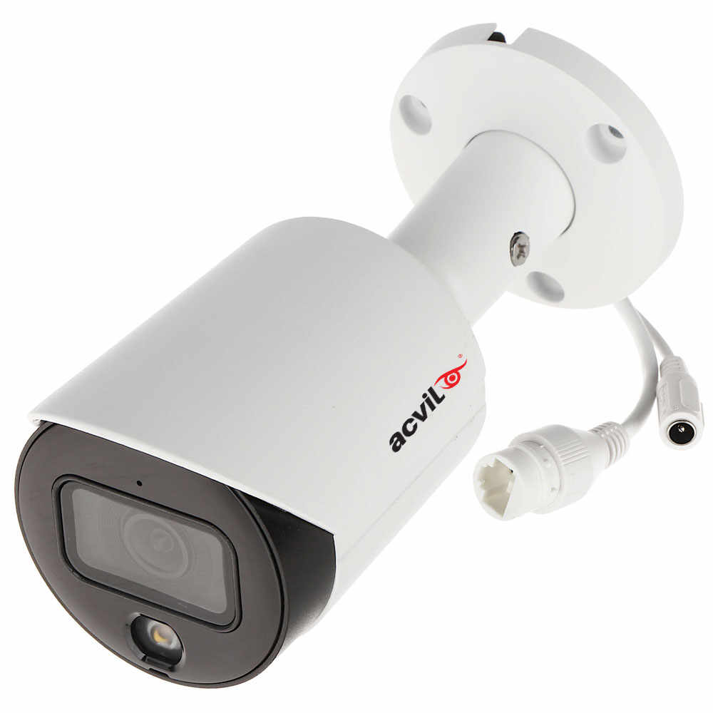 Camera supraveghere exterior IP Acvil Full Color ACV-IPFC30-4M 2.0, 4 MP, lumina alba 30 m, 2.8 mm, slot card, microfon, PoE