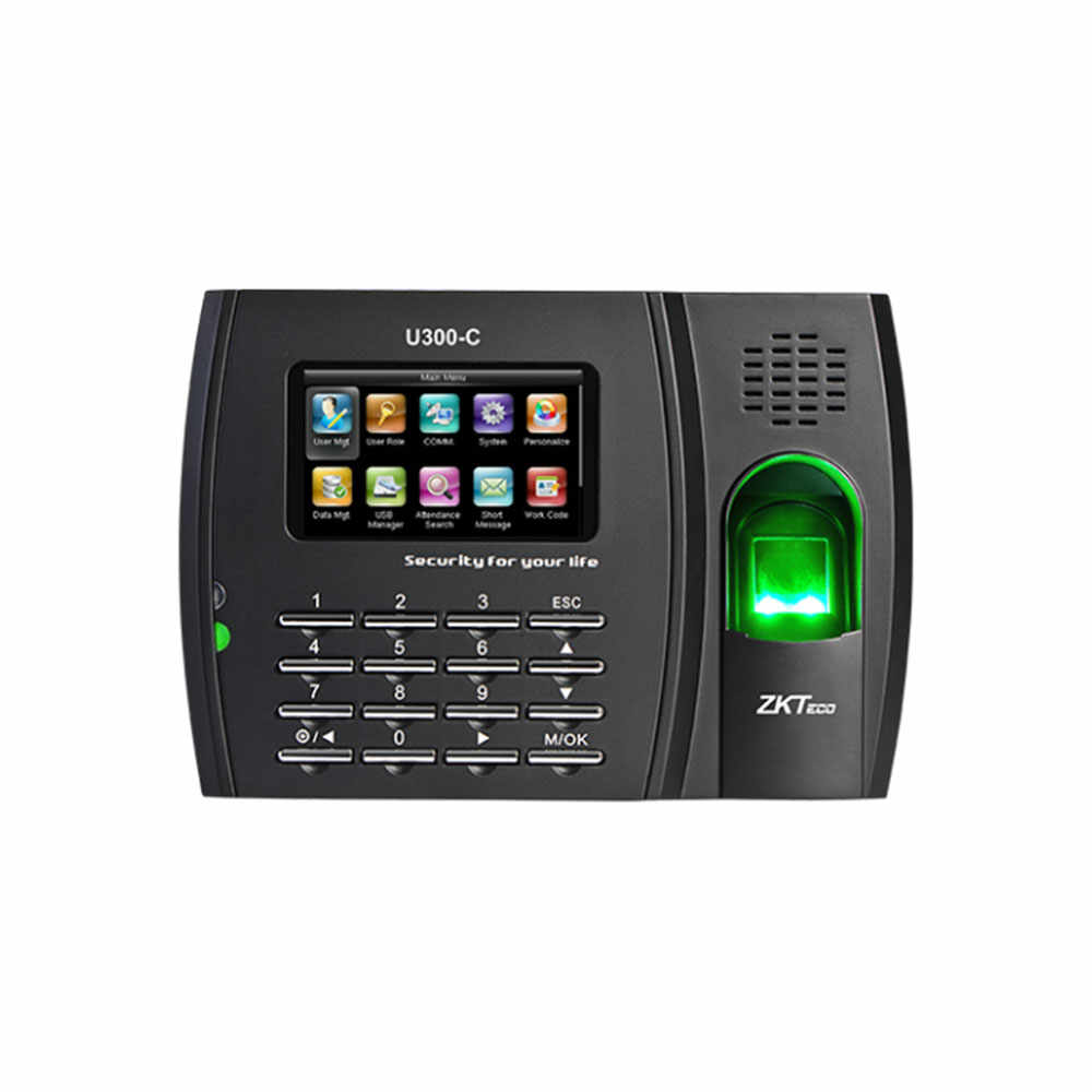 Controler de acces IP biometric ZKTeco TA-U300CZMM-1, ecan 3 inch, parola, 3.000 amprente, 10.000 carduri, 100.000 evenimente