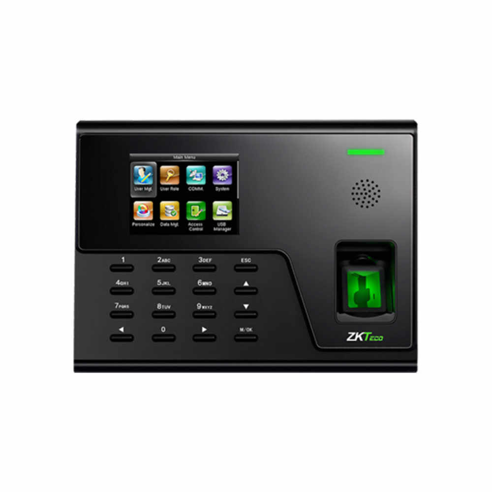 Controler de acces IP biometric ZKTeco TA-UA760-1-W, WiFi, ecran 2.8 inch, parola, 1.000 amprente, 3.000 carduri, 50.000 evenimente