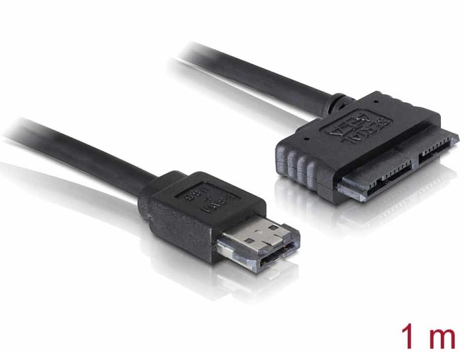 Cablu eSATAp 5V la micro SATA 16 pini 1m, Delock 84416