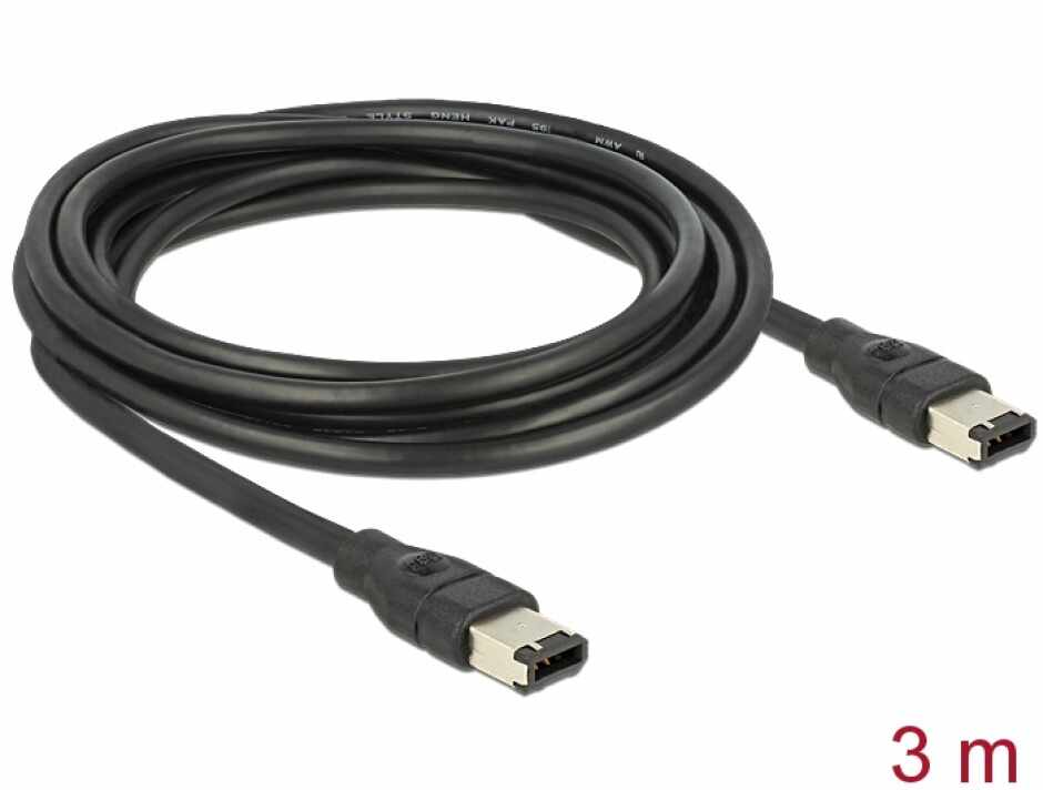 Cablu FireWire 6 pini la 6 pini 3m, Delock 82575