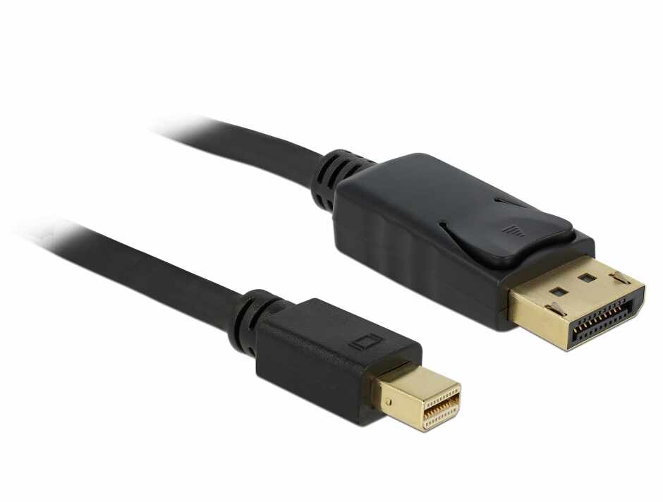 Cablu mini DisplayPort la Displayport T-T v1.2 4K ecranat 1m Negru, Delock 82698