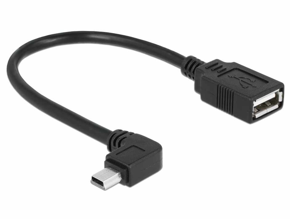 Cablu mini USB la USB 2.0 T-M OTG 16 cm, Delock 83245