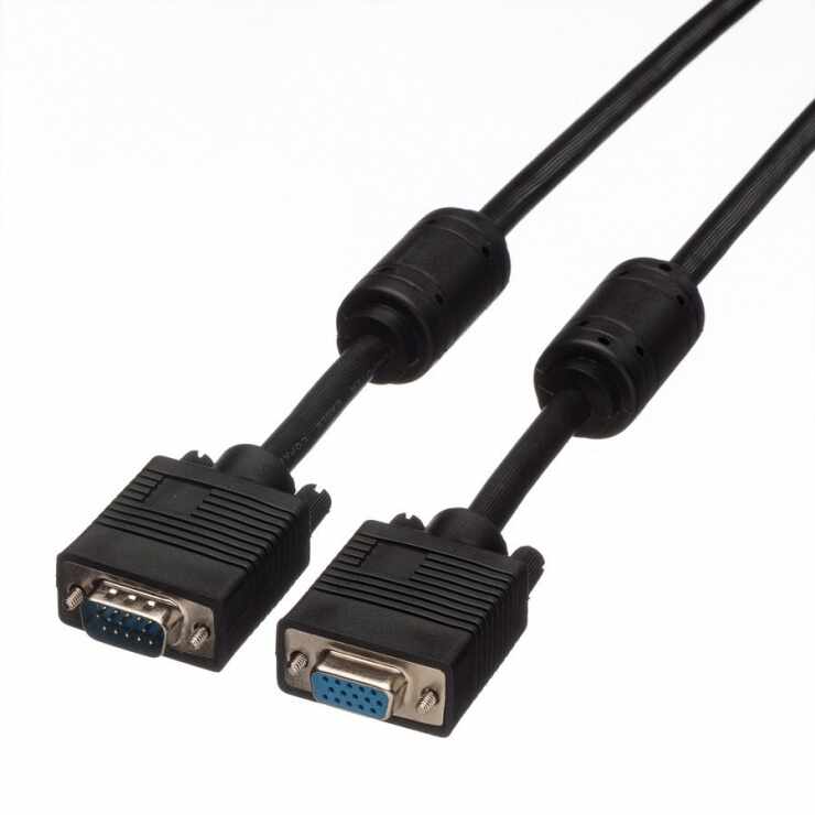 Cablu prelungitor VGA High Quality T-M ecranat + ferita 20m, Roline 11.04.5370