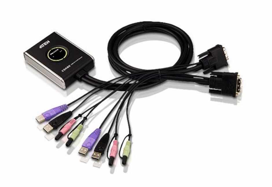 Distribuitor KVM USB DVI/Audio 2 porturi, ATEN CS682