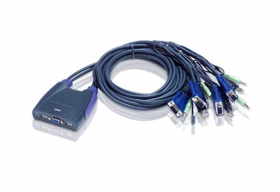 Distribuitor KVM USB VGA/Audio 4 porturi, ATEN Petite CS64US