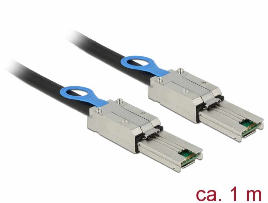 Cablu mini SAS 26 pin SFF 8088 T-T 1m, Delock 83061