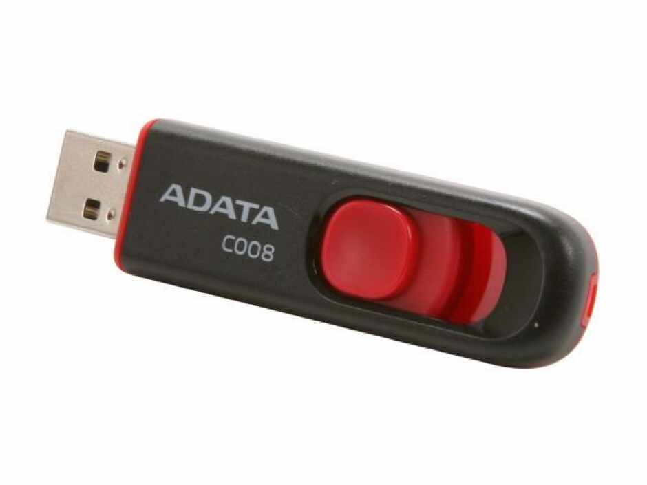Stick USB 2.0 retractabil C008 32GB Negru&Rosu, ADATA