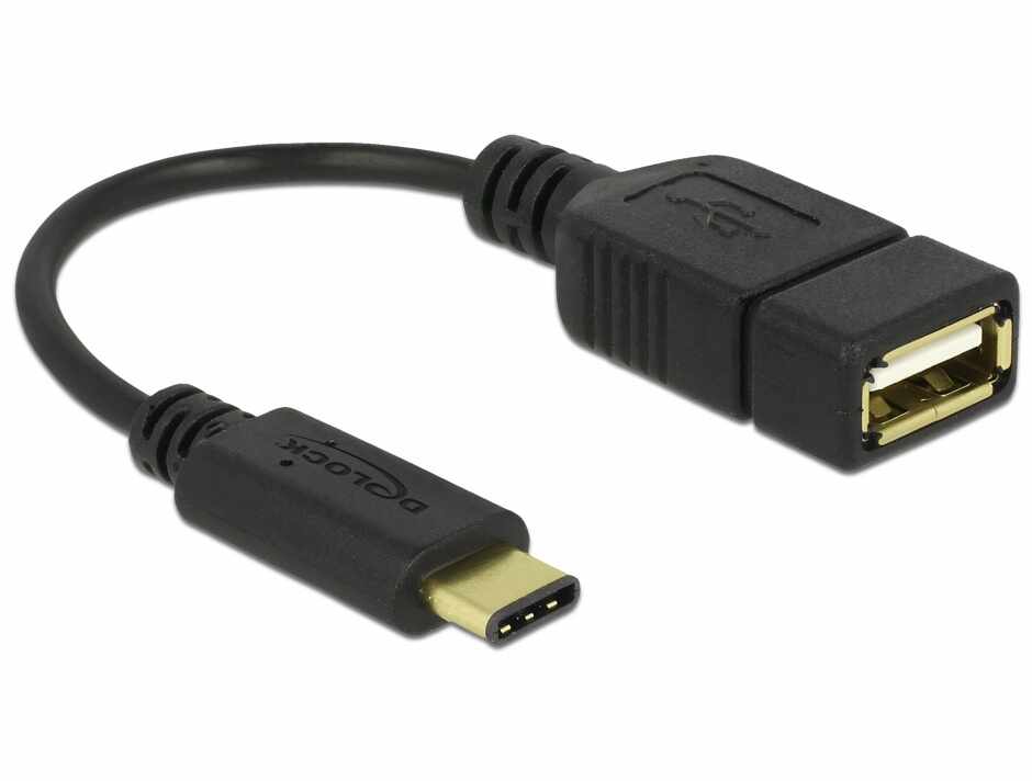 Adaptor USB tip C la USB 2.0-A T-M 15cm, Delock 65579