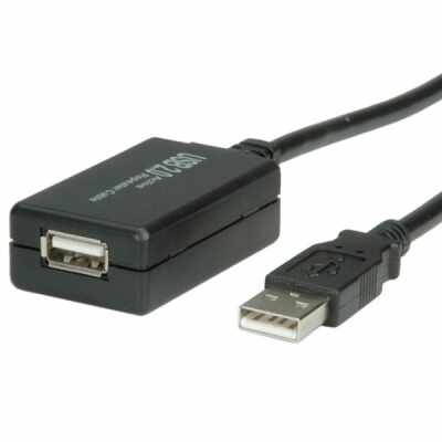 Cablu prelungitor activ USB 2.0 12m T-M, Value 12.99.1110