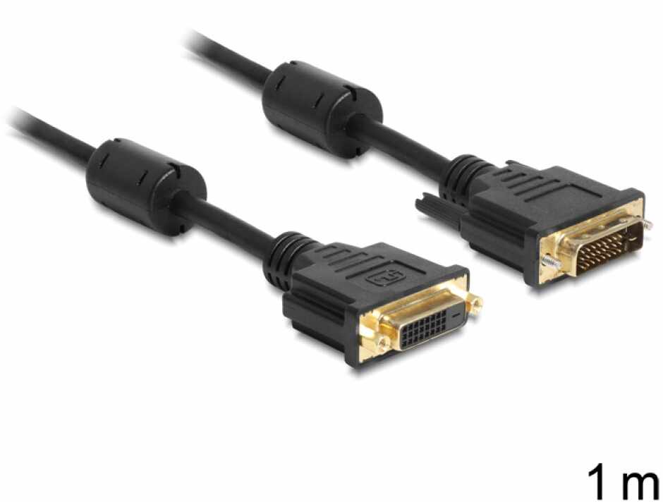 Cablu prelungitor DVI 24+1 pini T-M 1m, Delock 83185