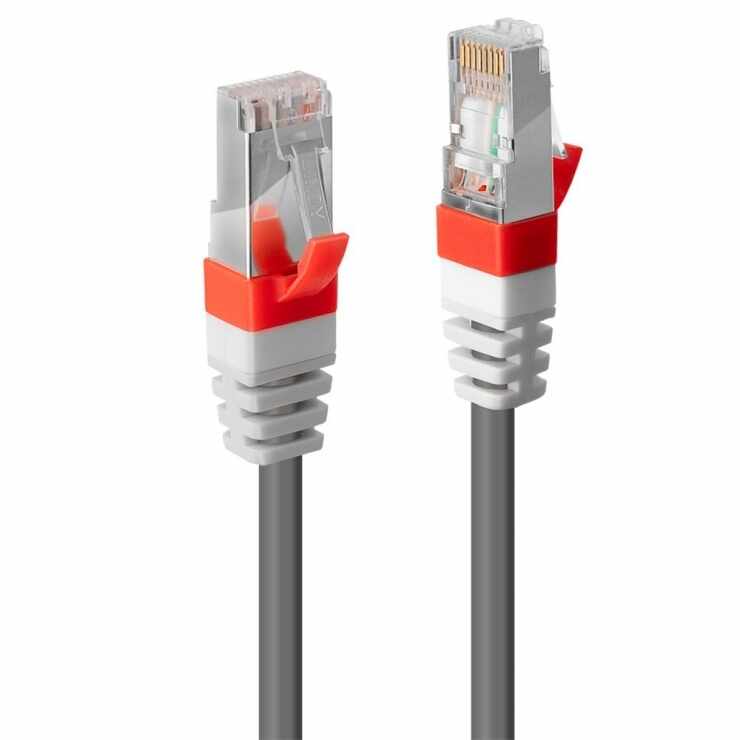 Cablu retea cat. 6A S/FTP LS0H Snagless 0.5m Gri, Lindy L45351