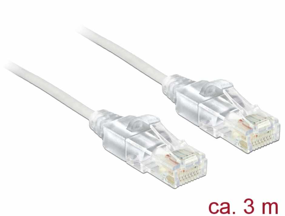 Cablu RJ45 Cat.6 UTP Slim 3m, Delock 83783