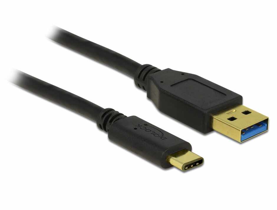 Cablu USB 3.1-A (host) la USB tip C (device) T-T 1m, Delock 83870
