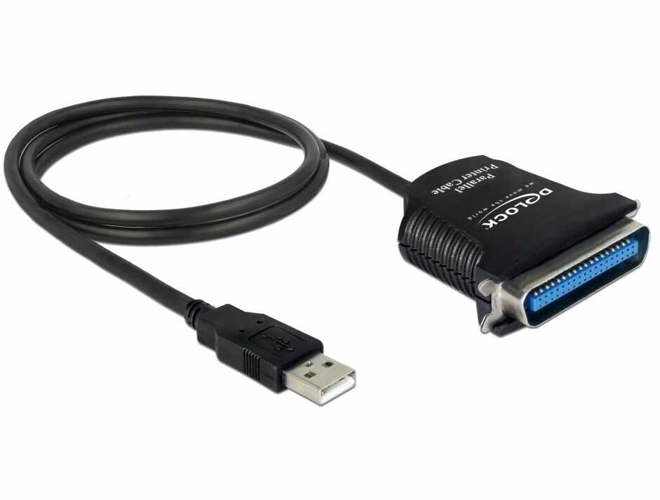 Cablu USB la paralel Centronics 36 pini 0.8m, Delock 82001