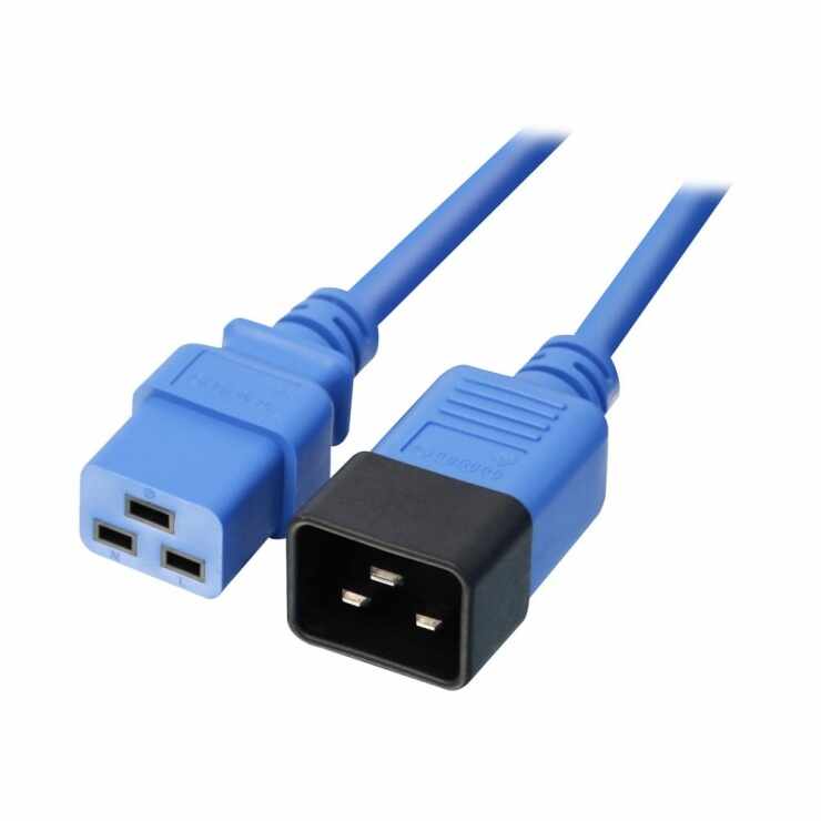 Cablu de alimentare IEC C19 la C20 2m Albastru, Lindy L30121