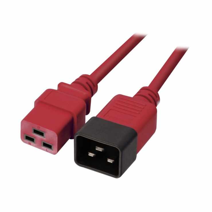 Cablu de alimentare IEC C19 la C20 2m Rosu, Lindy L30124