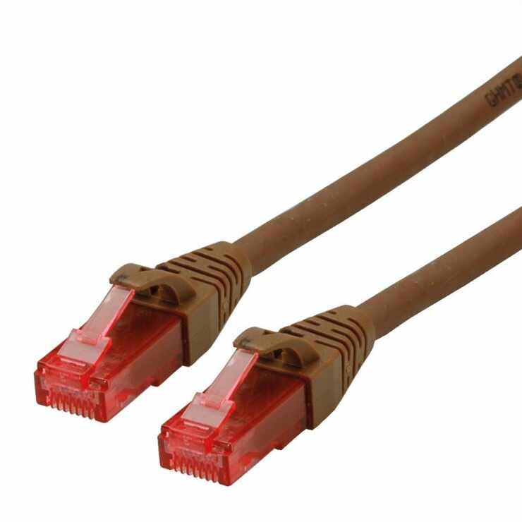 Cablu de retea UTP Patch Cord Cat.6A Component Level LSOH Maro 15m, Roline 21.15.2788
