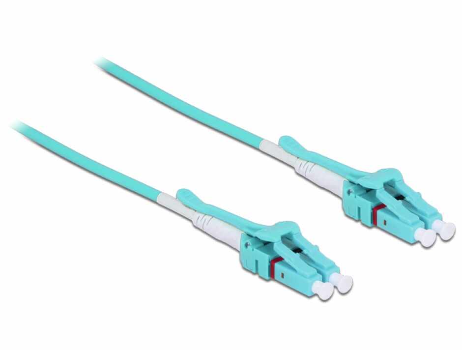Cablu fibra optica LC - LC Multimode OM3 Uniboot 2m, Delock 85128