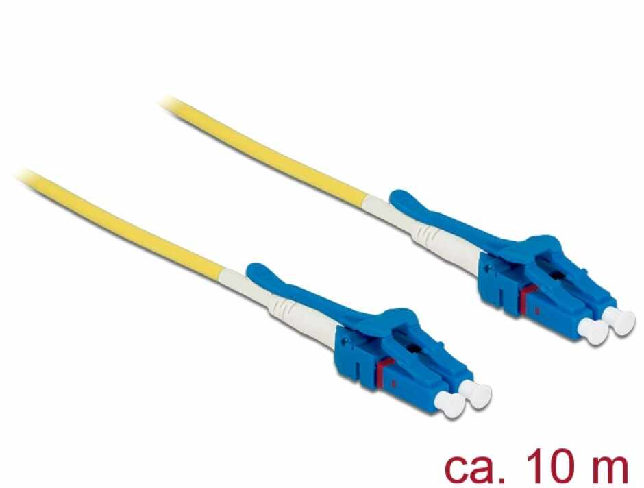 Cablu fibra optica LC - LC Singlemode OS2 Uniboot 10m, Delock 85087