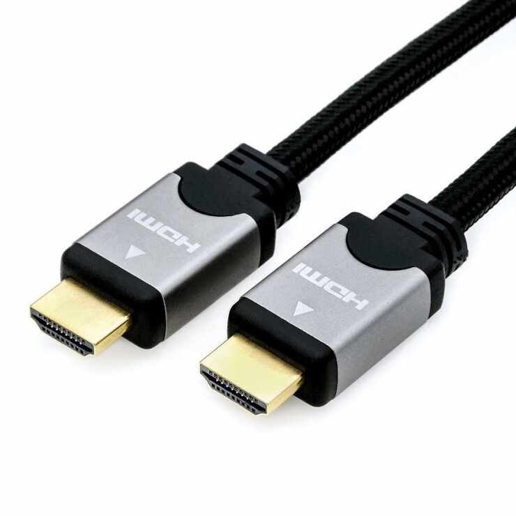 Cablu HDMI High Speed + Ethernet T-T 3m Negru/argintiu, Roline 11.04.5852