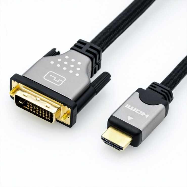 Cablu HDMI la DVI-D 24+1 pini T-T 3m, Roline 11.04.5872