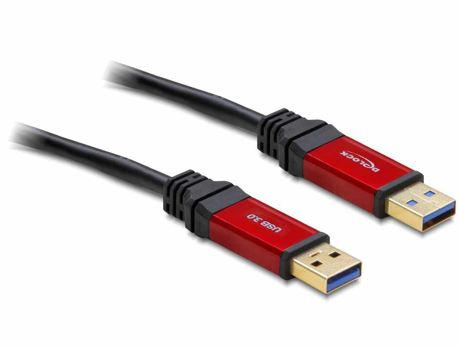 Cablu USB 3.0-A Premium T-T 3m, Delock 82746