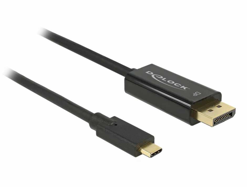 Cablu USB tip C la Displayport (DP Alt Mode) 4K 60 Hz T-T 3m, Delock 85257