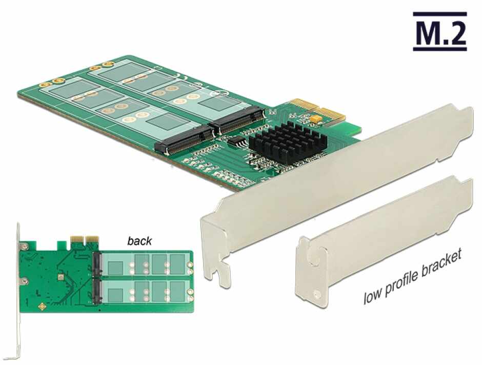 PCI Express la 4 x internal M.2 Key B - Low Profile Form Factor, Delock 89588