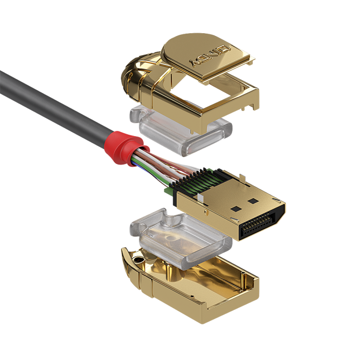 Cablu Displayport 4K60Hz UHD (DP certificat) T-T v1.2 10m Gold Line, Lindy L36296