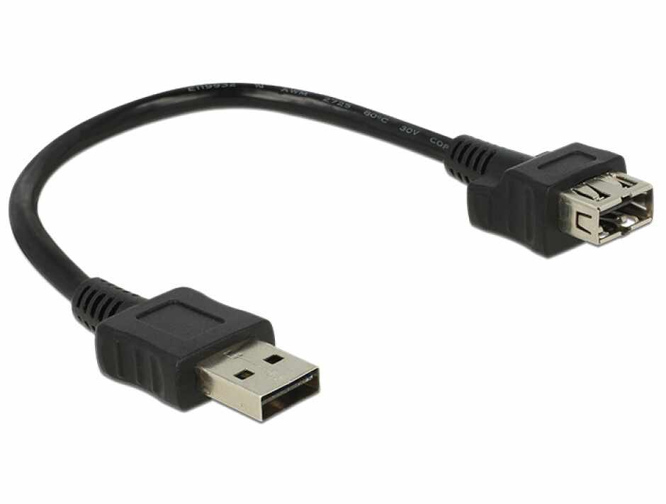 Cablu EASY-USB 2.0-A la EASY-USB 2.0-A T-M ShapeCable 0.2m, Delock 83662